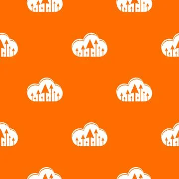 Hosting cloud pattern vector orange Stockillustratie
