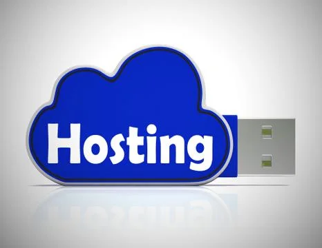 Hosting Concepts icon means web host or internet site - 3d illus Ilustración de archivo
