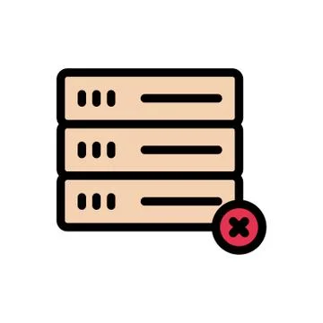 Hosting flat color icon Stockillustratie