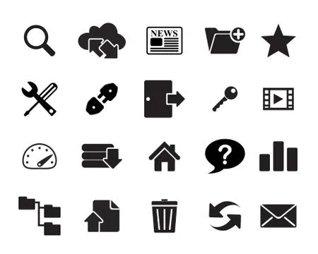 Hosting &amp; FTP Icons vector illustra Illustrazione stock