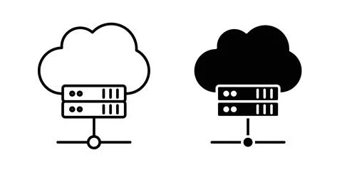 Hosting icon in black and white. vector icon pack for websites Stock Illustration