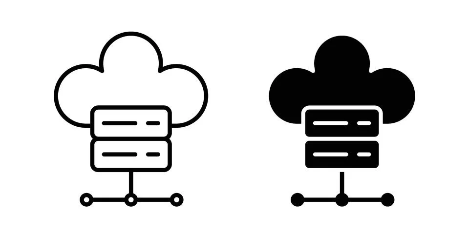 Hosting icon black vector isolated on white Stock Illustration