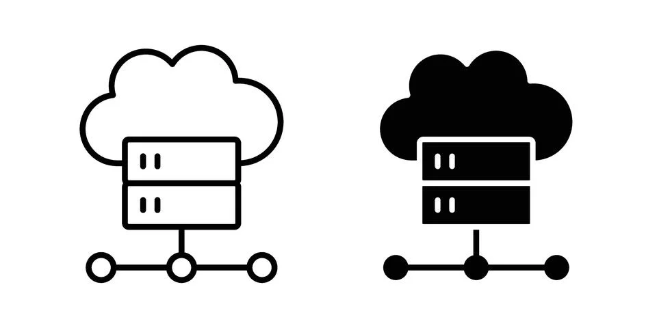 Hosting icon concept logo design collection Stock Illustration