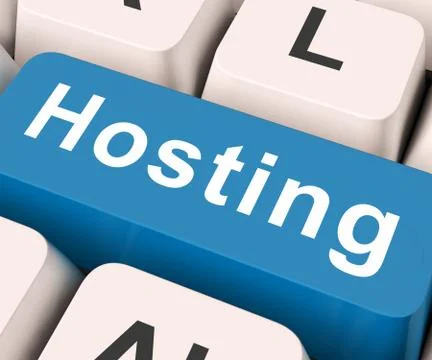 Hosting key means host or entertain. Stock Illustration