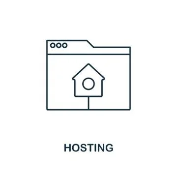 Hosting outline icon. Simple design from web development icon collection. UI and Stock Illustration