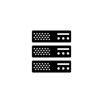 Hosting Server, Data Center, Web Storage Flat Vector Icon イラスト素材