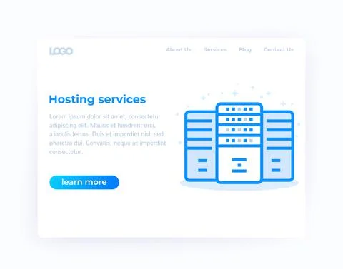 Hosting services, website design, vector template イラスト素材