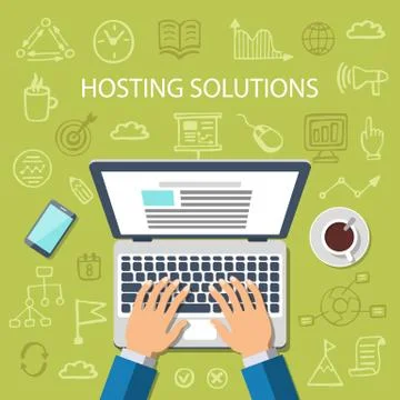 Hosting Solutions Concept Stock Illustration