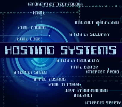 Hosting Systems Shows Internet Computing And Computer Stock Illustration