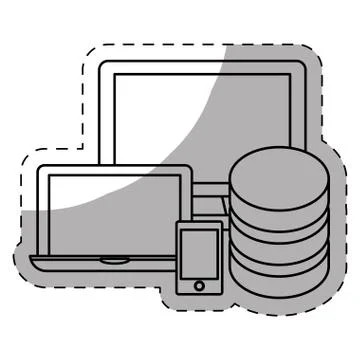 Hosting technology base center icon Illustrazione stock