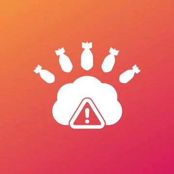 Hosting under DDoS Attack icon, vector art 스톡 일러스트