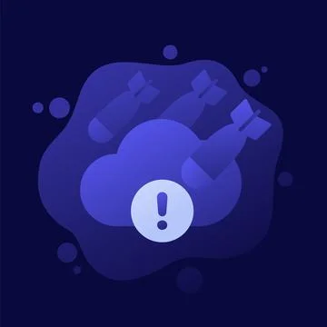 Hosting under DDoS attack icon, vector design 스톡 일러스트