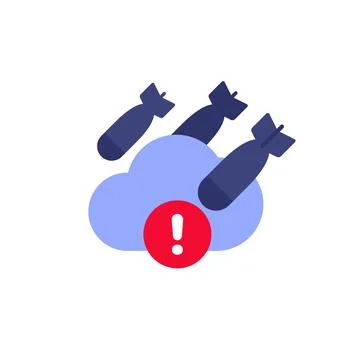 Hosting under DDoS attack vector icon 스톡 일러스트