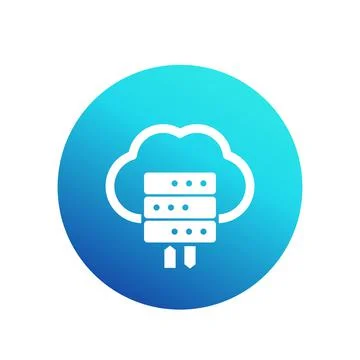 Hosting vector icon, server and cloud Stock Illustration