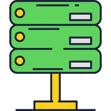 Hosting web server data base vector icon Illustrazione stock