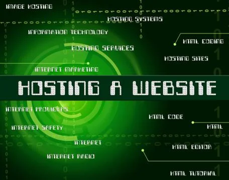 Hosting A Website Indicates Webhosting Internet And Domains Stock Illustration