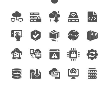 Hosting Well-crafted Pixel Perfect Vector Solid Icons Ilustração Stock