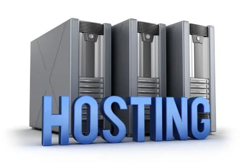 Hosting word and Servers Stock Illustration