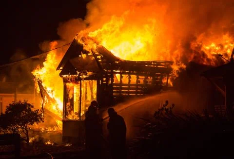 Hosue fire Stock Photos