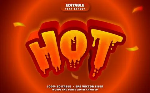 Hot 3D Editable Text Effect Vector Design Stock Illustration