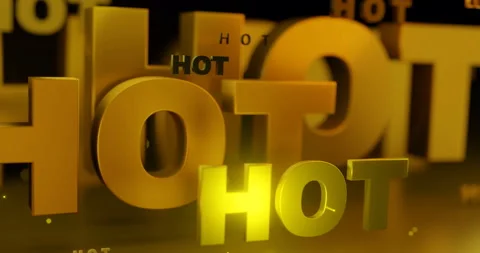 HOT 3D TEXT,  The Word HOT Typography Background Arts  (3D Render) Stock Footage 170387624