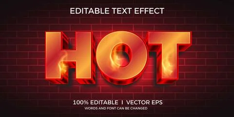 Hot 3d vector text effect with modern style design Stock Illustration