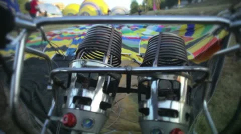 Hot air ballon engine Stock Footage 9214275