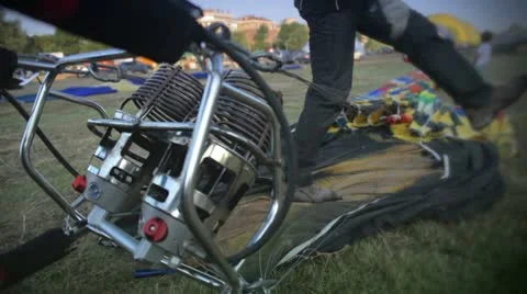 Hot air ballon engine Stock Footage 9217130