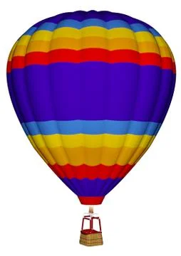 Hot air balloon - 3D render Stock Illustration