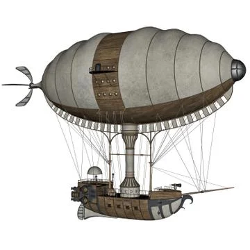 Hot air balloon - 3D render Stock Illustration