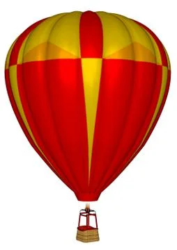 Hot air balloon - 3D render Stock Illustration