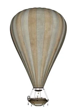Hot air balloon - 3D render Illustrazione stock