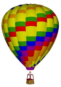 Hot air balloon - 3D render Stock Illustration