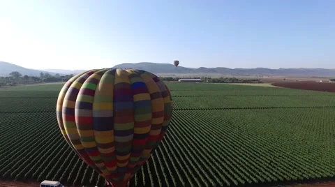 Hot Air Balloon in Africa Stockbeeldmateriaal 59657838