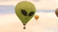 Hot Air Balloon Alien Smile Face HD Footage