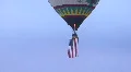 Hot Air Balloon With American Flag HD Footage