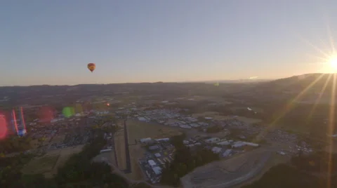 Hot air balloon and sunrise Stock Footage 59172398