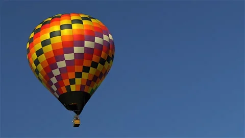 Hot Air Balloon close up while it is far away Stock Footage 200463723