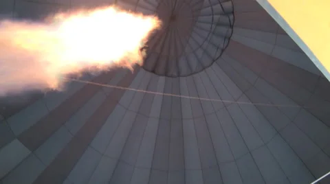 Hot air balloon fire Stock Footage