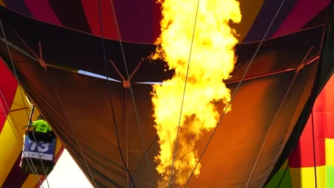 Hot air Balloon Fire Stock Footage 169661263