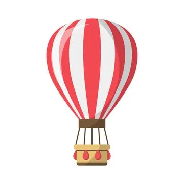 Hot air balloon in flat style. Flying transport ballon vector illustration .. 库存插图