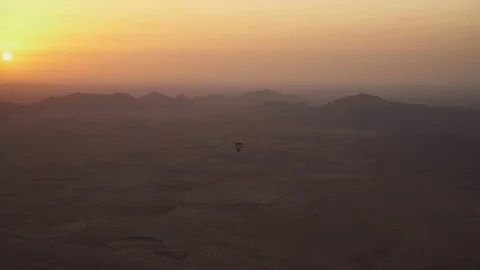 Hot Air balloon flight at the crack of dawn with the atlas, Stock Footage 100435735