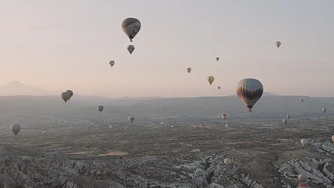 Hot Air Balloon Flight Stock Footage 93948672