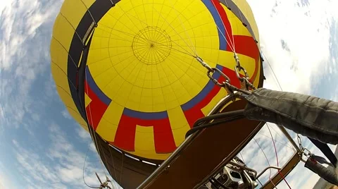 Hot-air balloon flight over Teotihuacan. Mexico Stock Footage 48264409