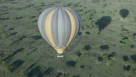 Hot Air Balloon Flight view over Ndutu, Serengeti, Tanzania 库存影片 330409410