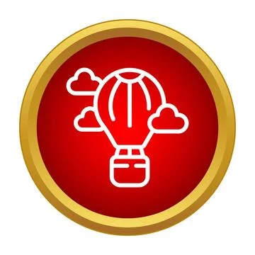Hot air balloon flying between clouds icon concept 스톡 일러스트