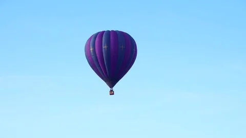 Hot air balloon flying  during the international aerostatic rally of Mondovì. Stock Footage 71551582