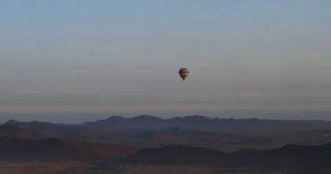 Hot Air Balloon Flying, Morocco Mountains Stock Footage 237519085