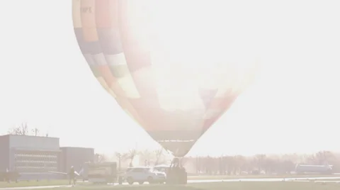 Hot Air Balloon In Full Sunshine Starting Video stock 36627664
