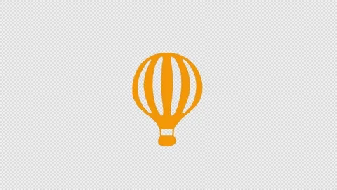 Hot Air Balloon icon loop Animation video transparent background with alpha.. Stock Footage 234590598